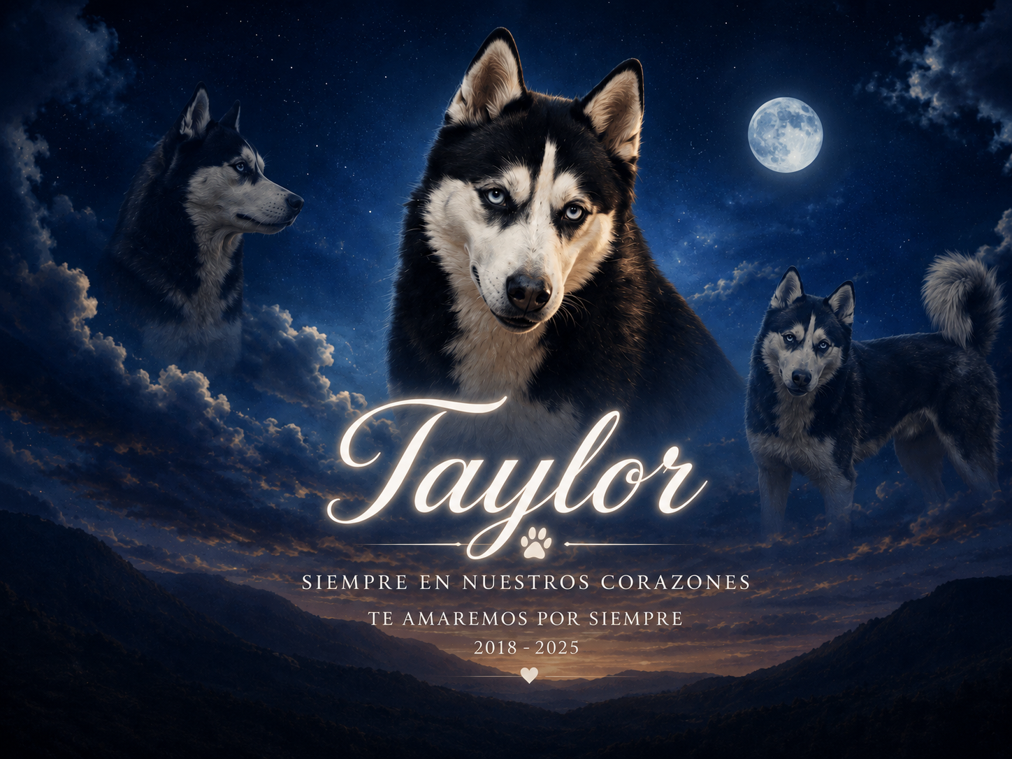 Memorial de Taylor bajo la luna